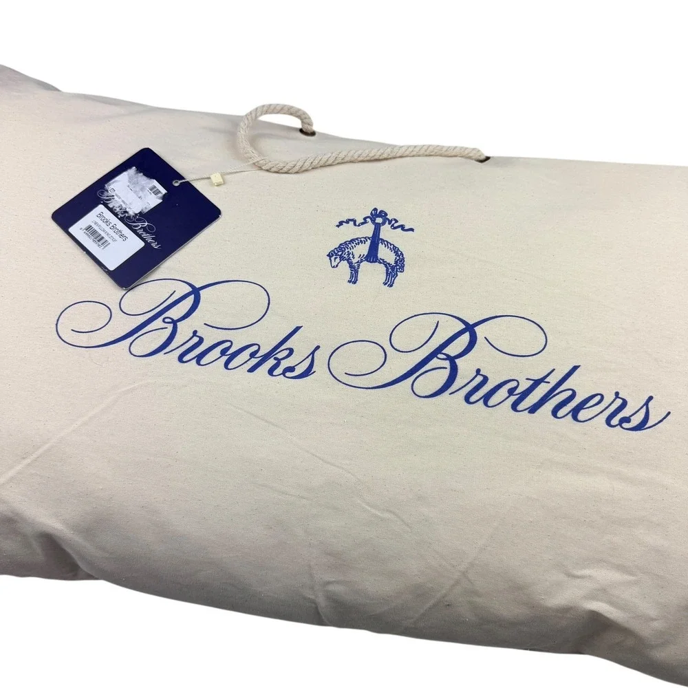 Brooks Brothers King Bed Pillow Linen Blend Cotton Shell‎ Cream NWT Made Turkey